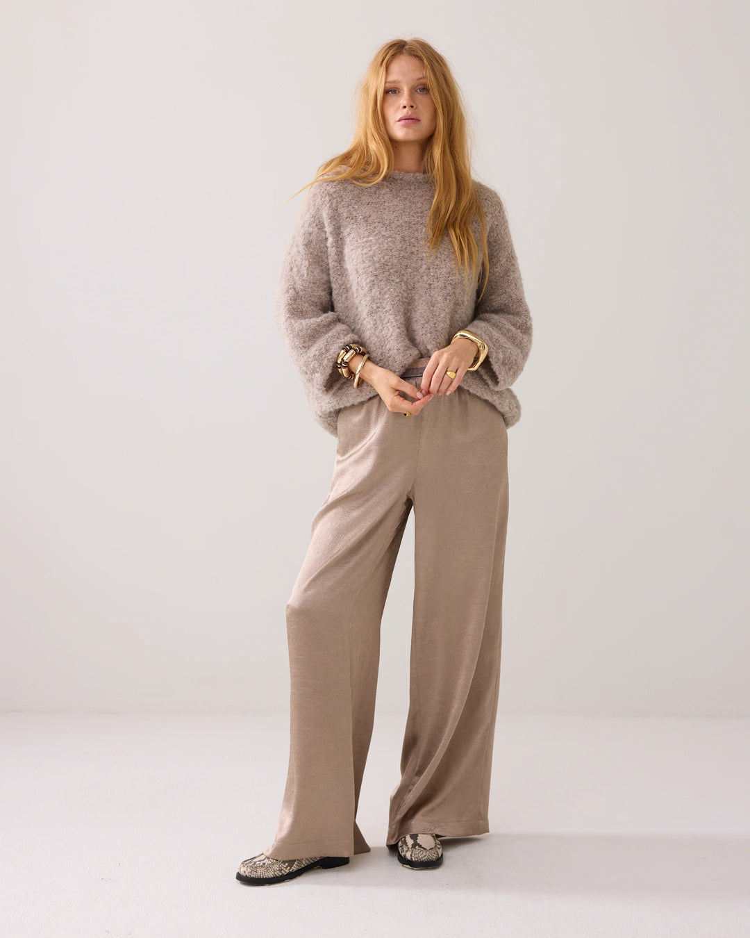 Trousers Crinkle satin Summum