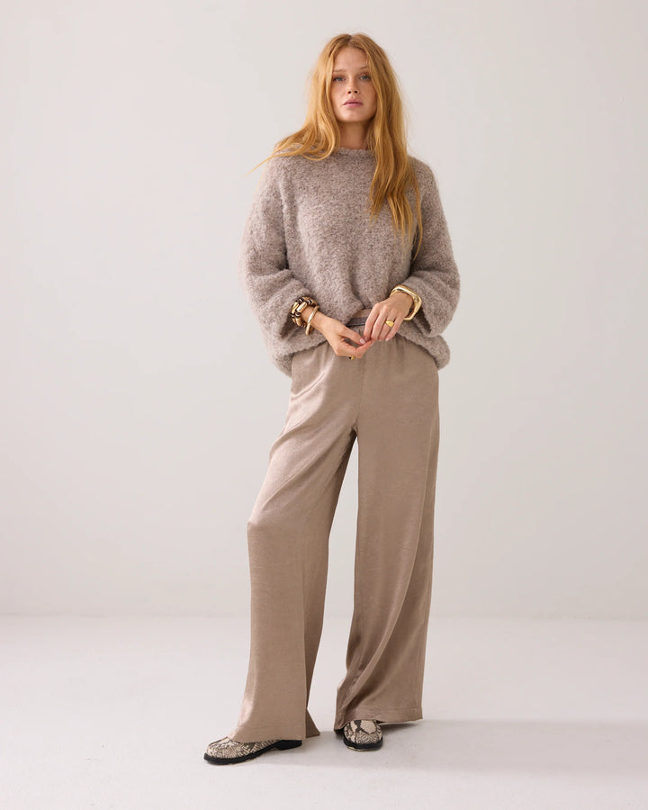 Trousers Crinkle satin Summum